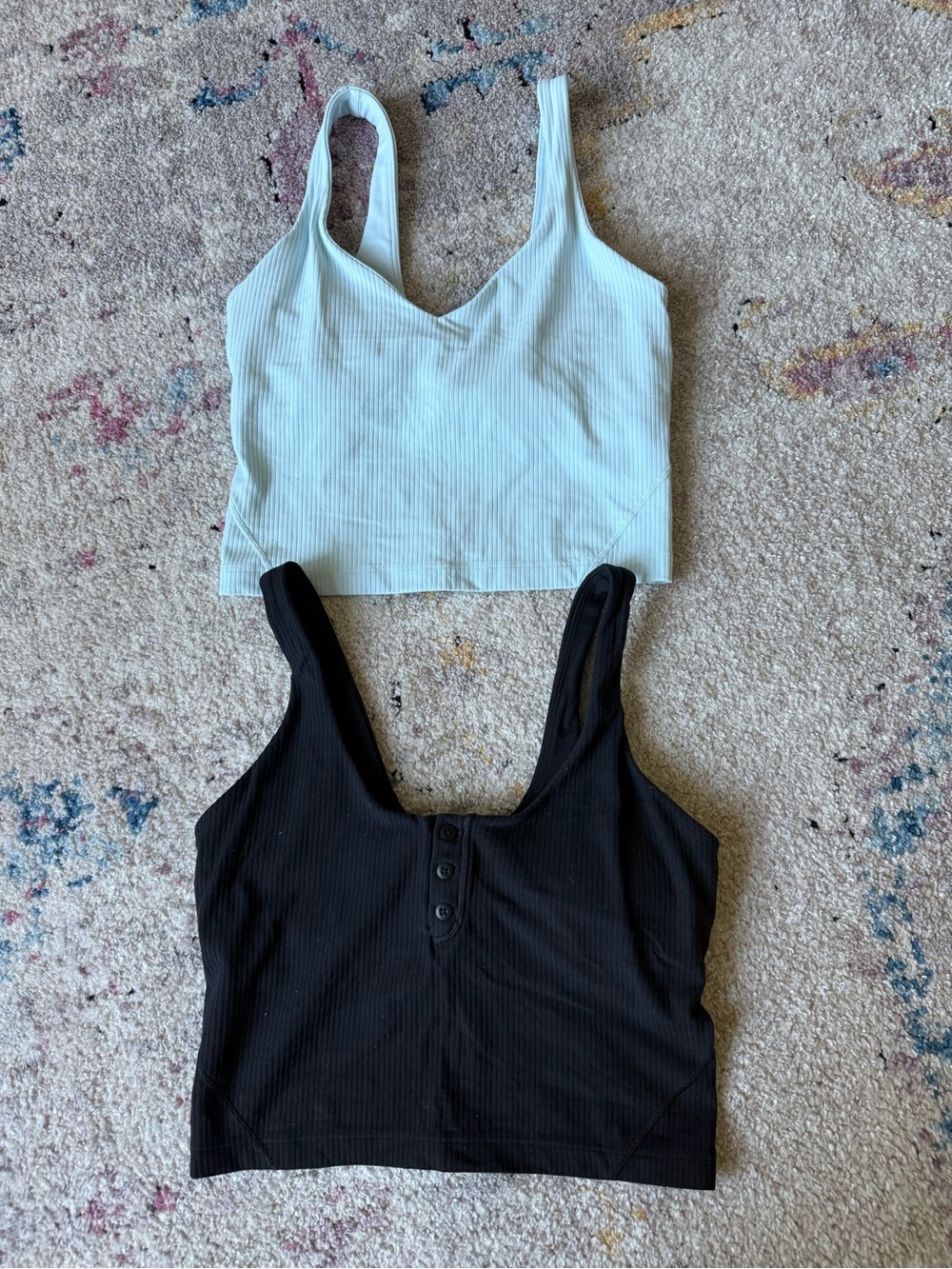 lululemon athletica Ribbed Tank Duo — Black & Light Blue